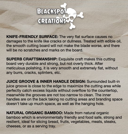 Cutting / Charcuterie Board - Bubba's BBQ engraved on bamboo Texas Chainsaw