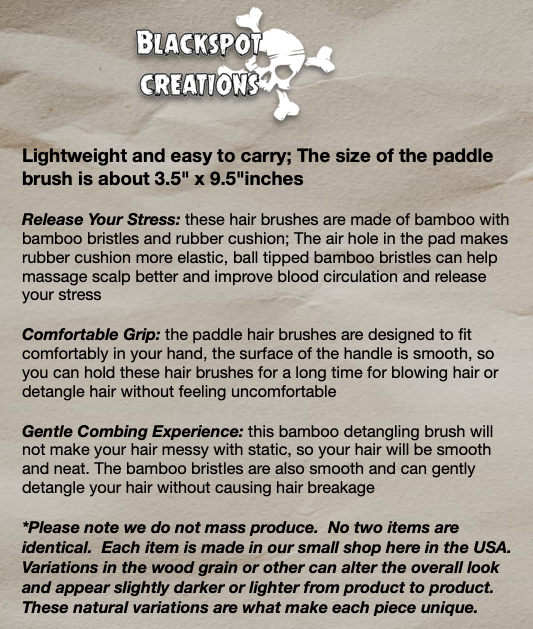 Hairbrush - Pennywise the Clown It engraved on large bamboo handle 10"