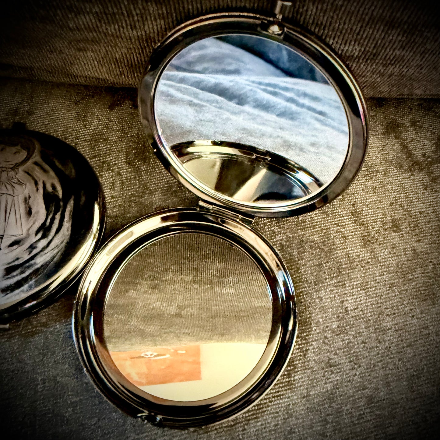 Compact Mirror - Coraline and Other Mother Dual Sided Metal Engraved