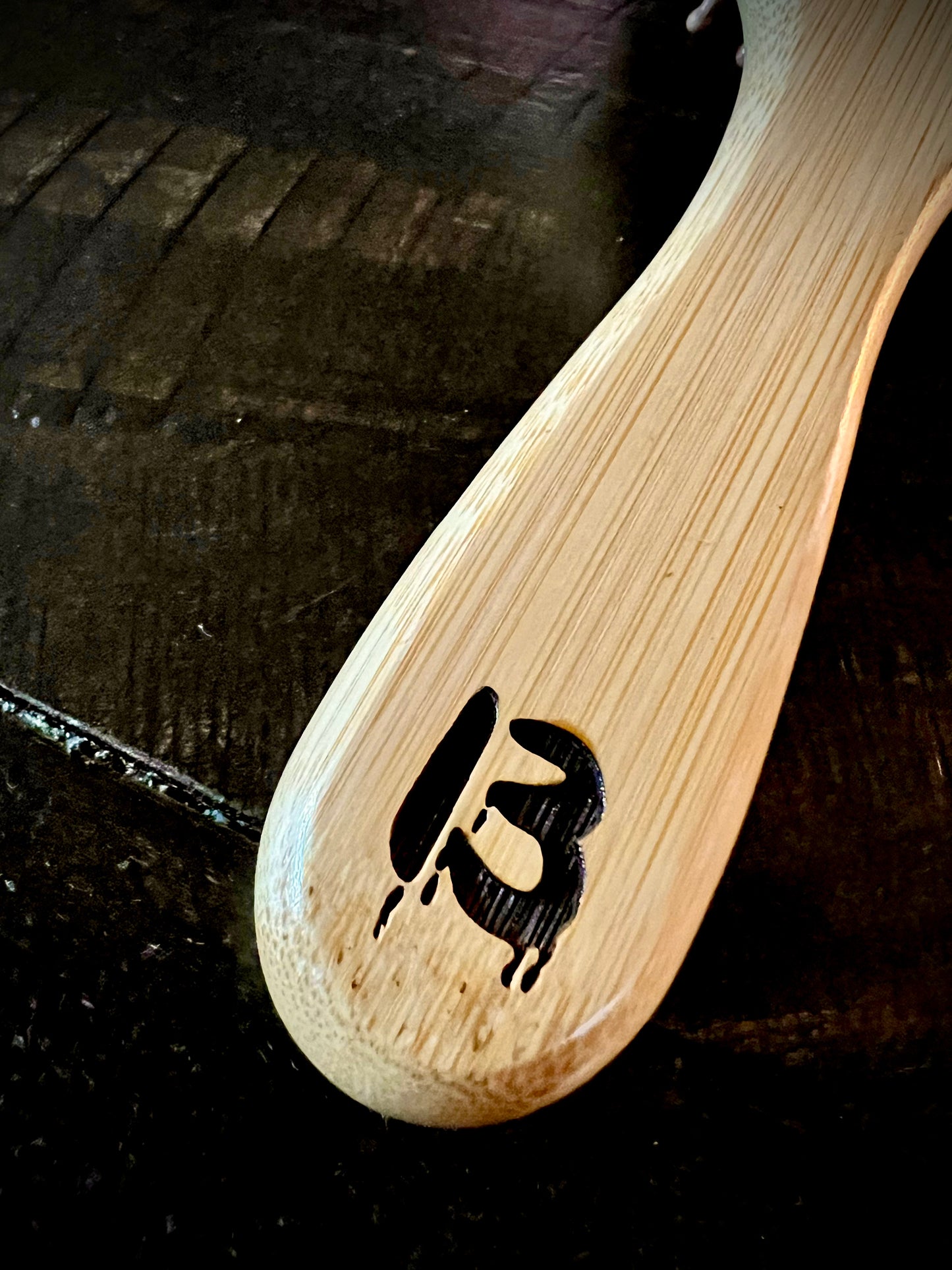 Hairbrush - Jason Voorhees engraved on large bamboo paddle brush with Bamboo Bristles Friday the 13th