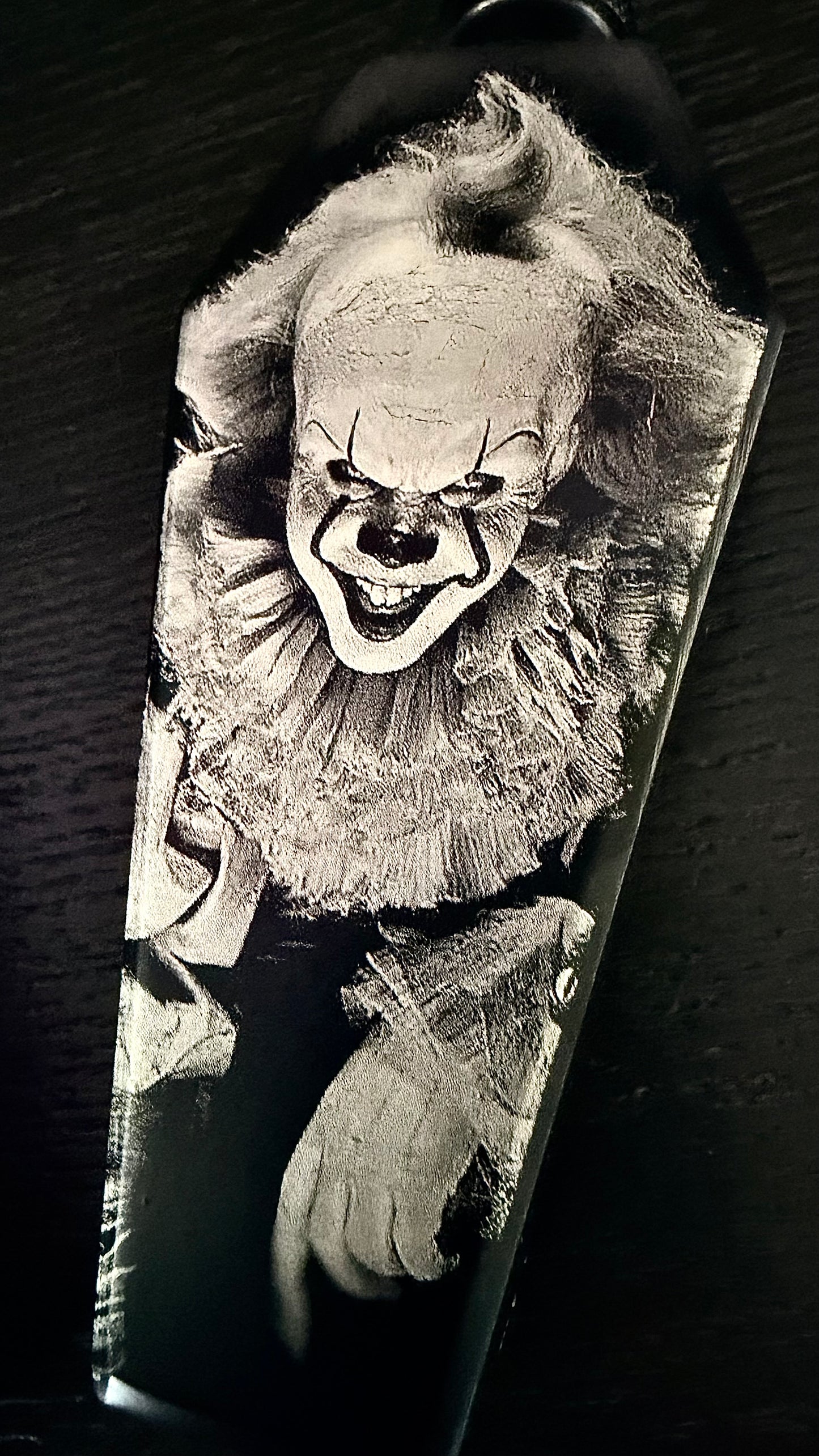 Flask - Pennywise the Clown Coffin Shaped Stainless Steel Dual-Sided Engraved Metal IT