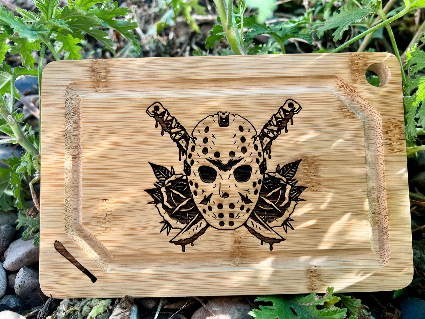 Cutting / Charcuterie Board - Camp Crystal Lake engraved on heavy duty Bamboo Jason Vorhees