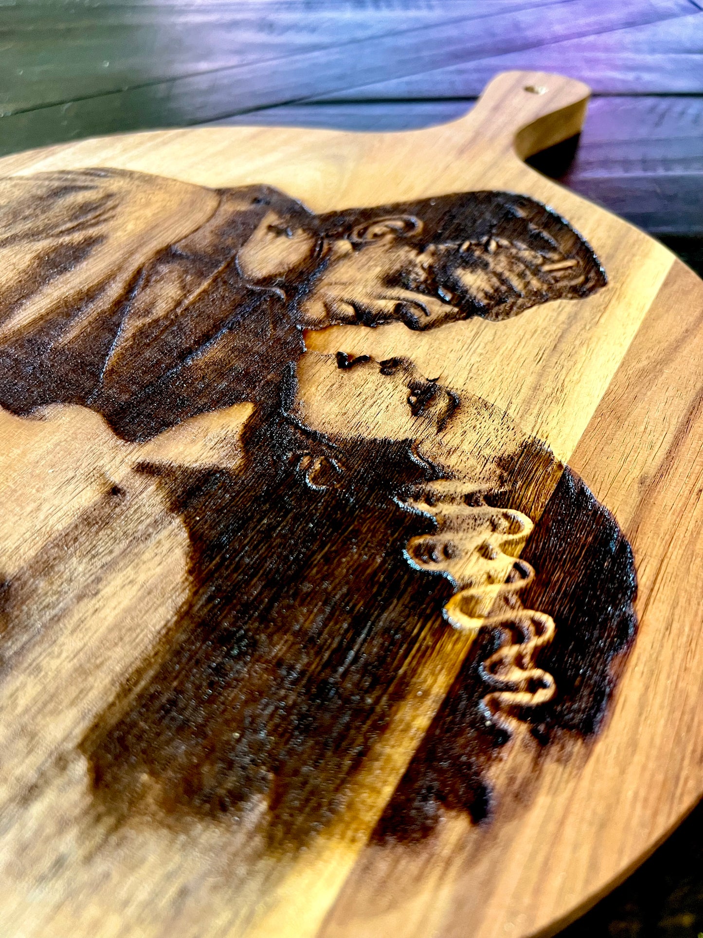 Charcuterie & Cutting Board - Bride and Monster engraved on beautiful Acacia wood