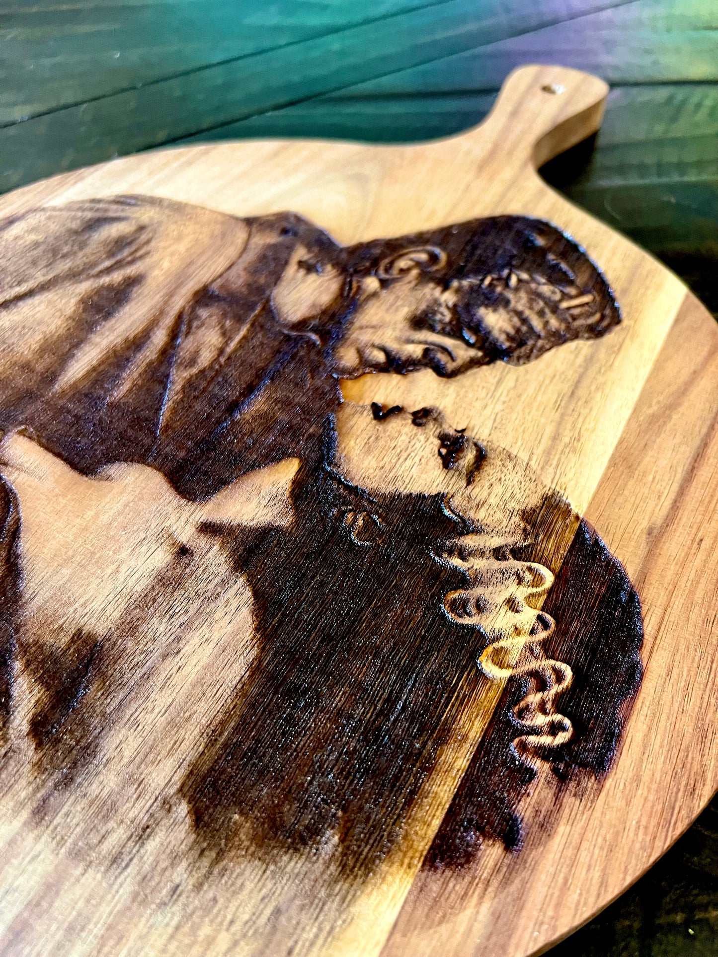 Charcuterie & Cutting Board - Bride and Monster engraved on beautiful Acacia wood