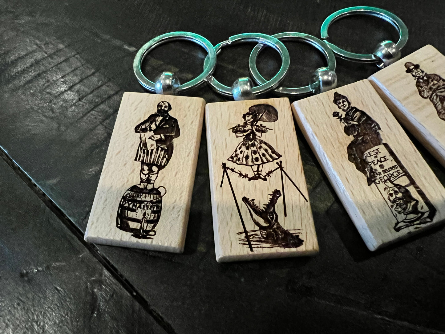 Keychain Set - Haunted Mansion Stretching Portraits (set of 4)