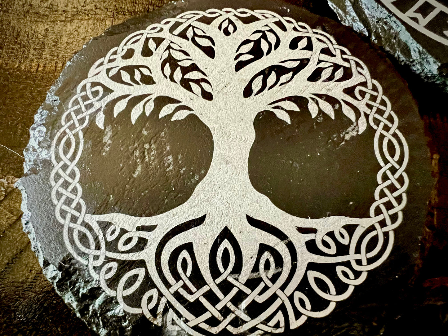 Coaster Set - Norse Symbols etched on Slate (set of four) Viking