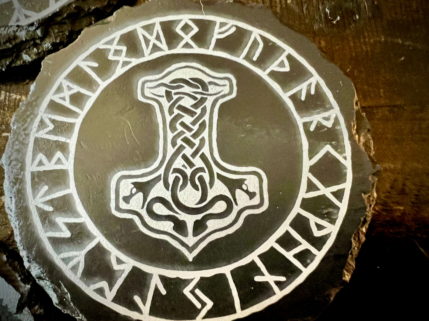 Coaster Set - Norse Symbols etched on Slate (set of four) Viking