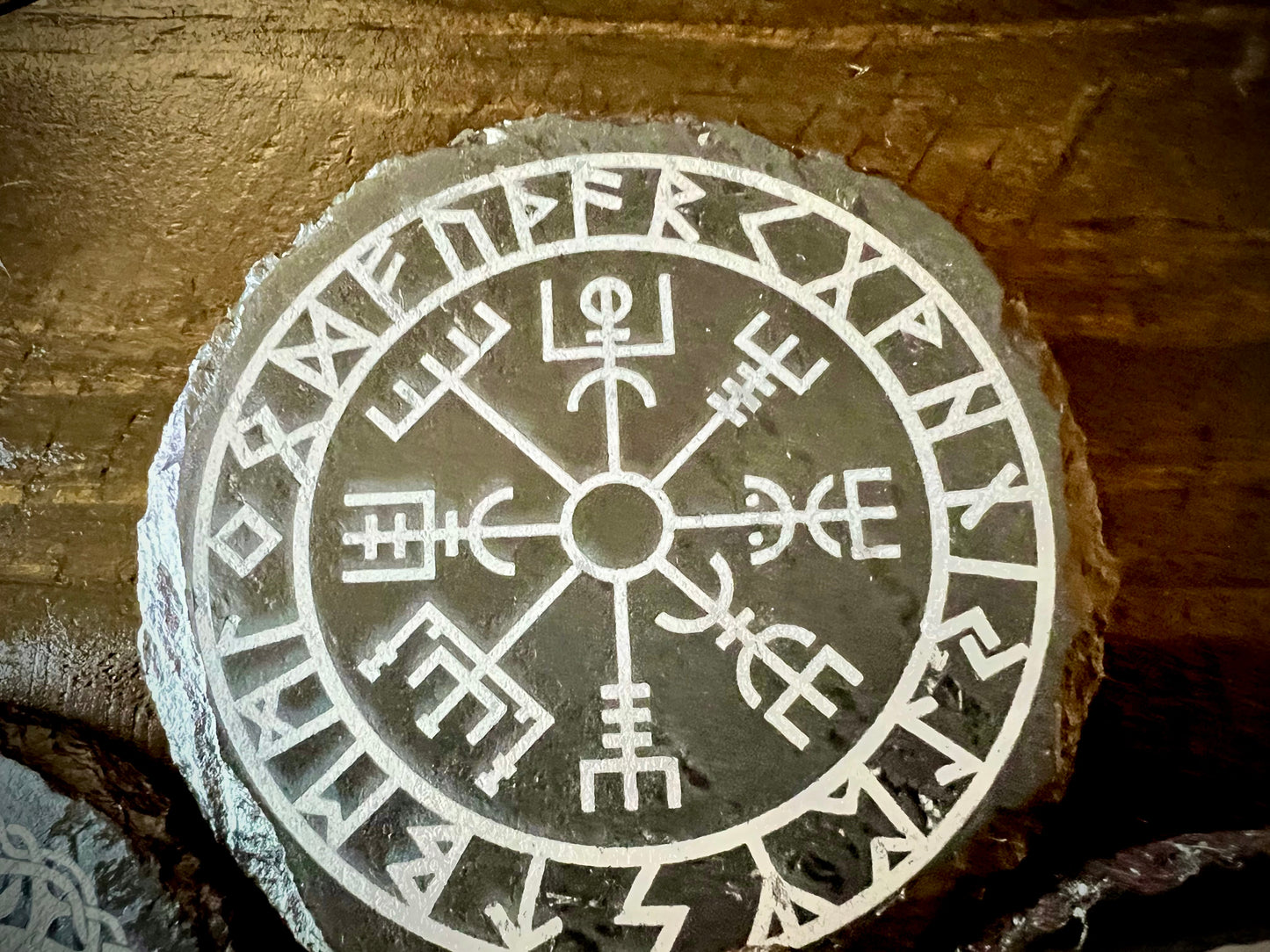 Coaster Set - Norse Symbols etched on Slate (set of four) Viking