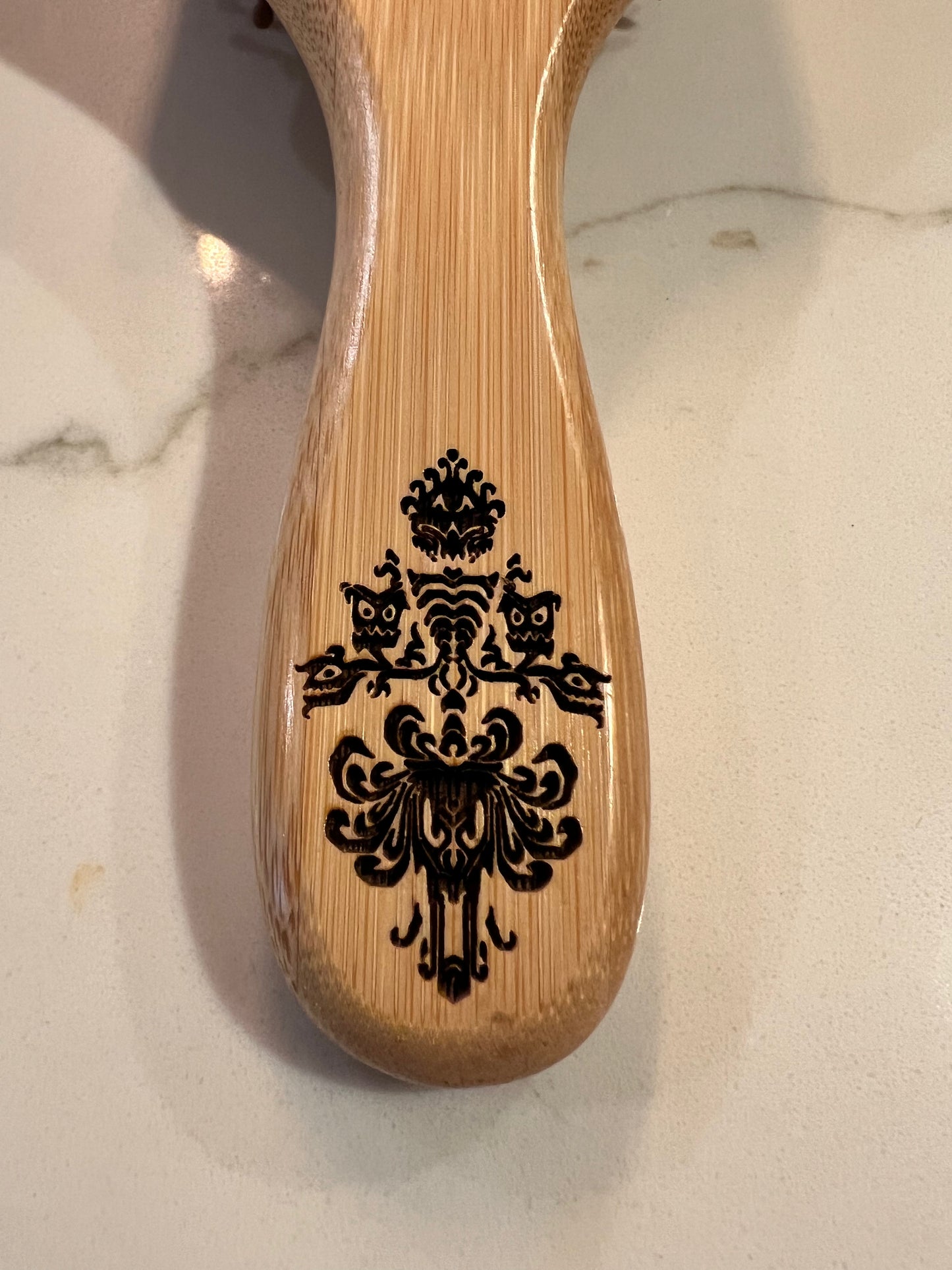 Hairbrush - Hatbox Ghost Engraved on Bamboo