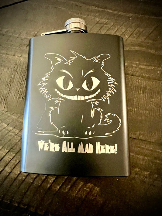 Flask - Cheshire Cat Stainless Steel 8oz (includes funnel)