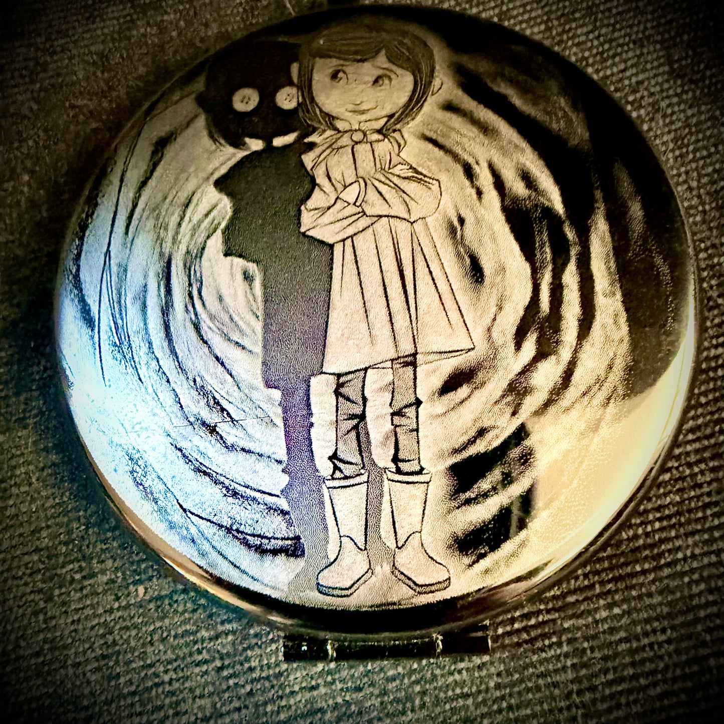 Compact Mirror - Coraline and Other Mother Dual Sided Metal Engraved