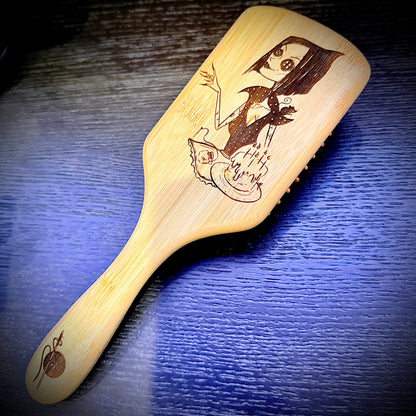 Hairbrush  - Other Mother Engraved on Bamboo Handle Coraline