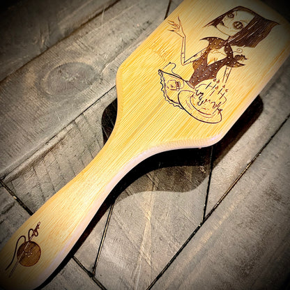 Hairbrush  - Other Mother Engraved on Bamboo Handle Coraline