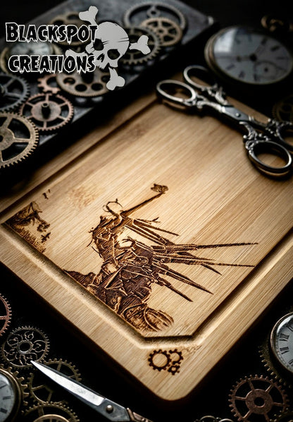 Cutting / Charcuterie Board - Edward Scissorhands Engraved on Bamboo Cutting Board