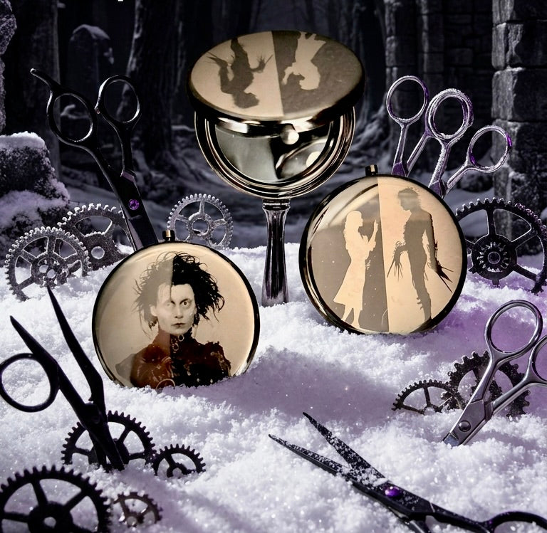 Compact Mirror - Edward Scissorhands Dual Sided Metal Engraved