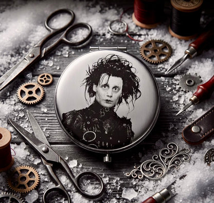 Compact Mirror - Edward Scissorhands Dual Sided Metal Engraved
