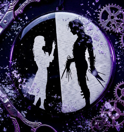 Compact Mirror - Edward Scissorhands Dual Sided Metal Engraved
