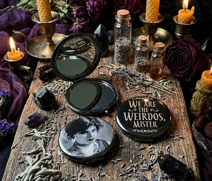 Compact Pocket Mirror - The Craft Nancy We are the Weirdos Mister Dual Sided Metal Engraved
