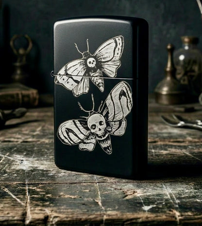 Lighter - Death Moths Butane Engraved Refillable