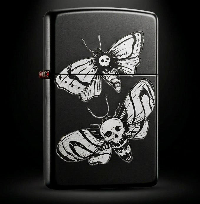 Lighter - Death Moths Butane Engraved Refillable