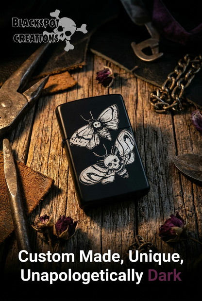 Lighter - Death Moths Butane Engraved Refillable