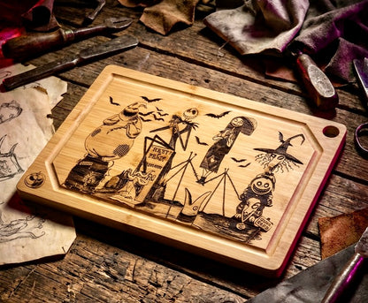 Cutting / Charcuterie Board - Nightmare Before Christmas Haunted Mansion Mash Up