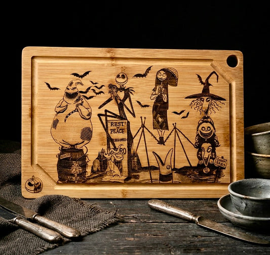 Cutting / Charcuterie Board - Nightmare Before Christmas Haunted Mansion Mash Up
