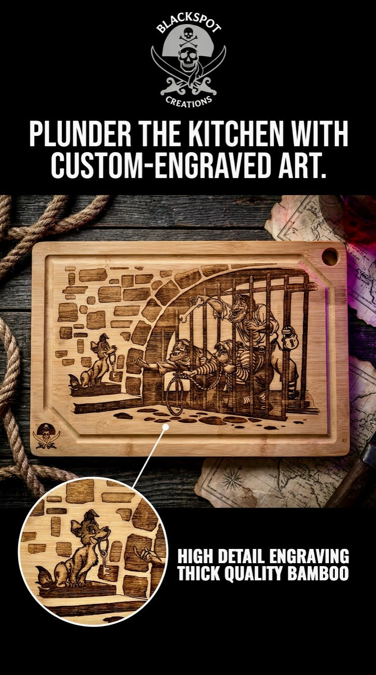 Cutting / Charcuterie Board - Pirates of the Caribbean Jail Scene