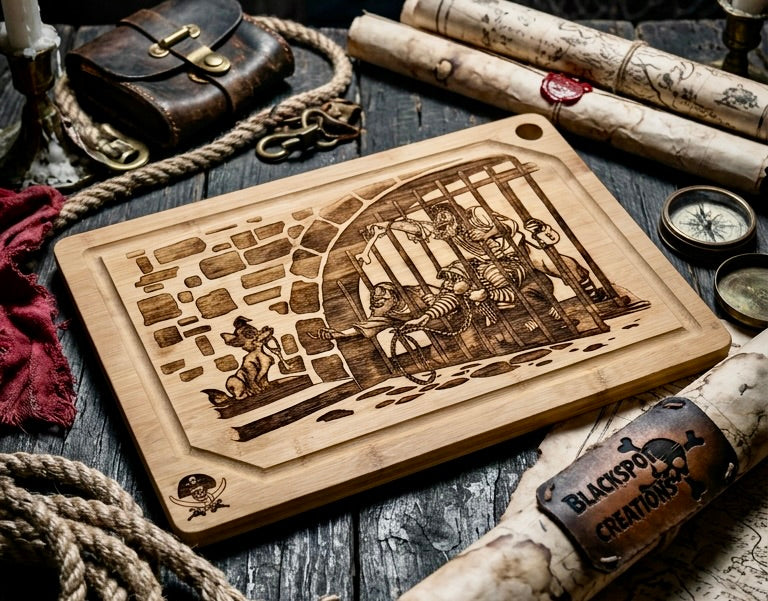 Cutting / Charcuterie Board - Pirates of the Caribbean Jail Scene