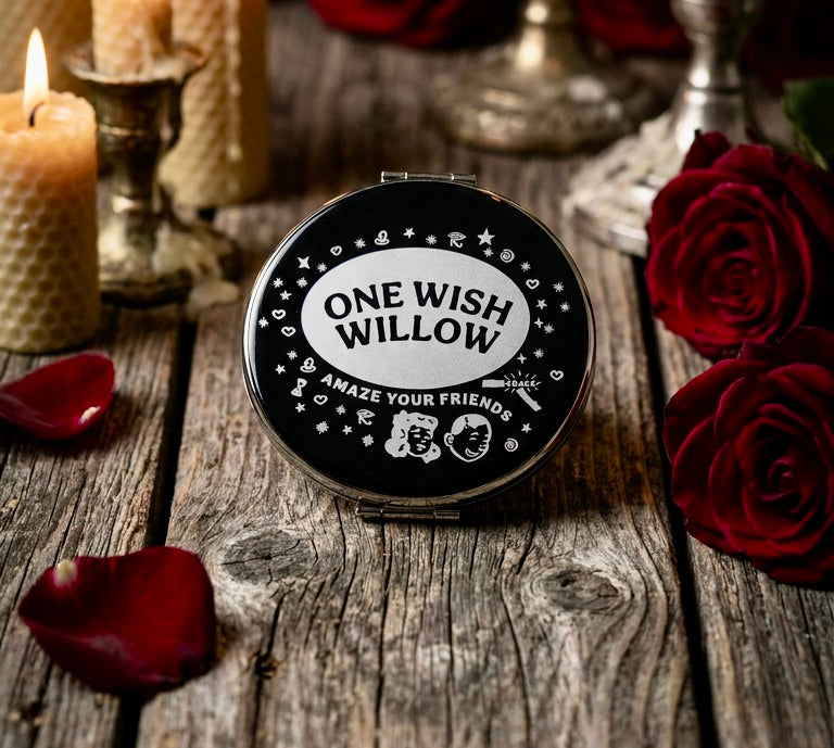 Compact Pocket Mirror - Obsession Nikki Dual Sided Metal Engraved
