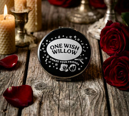 Compact Pocket Mirror - Obsession Nikki Dual Sided Metal Engraved