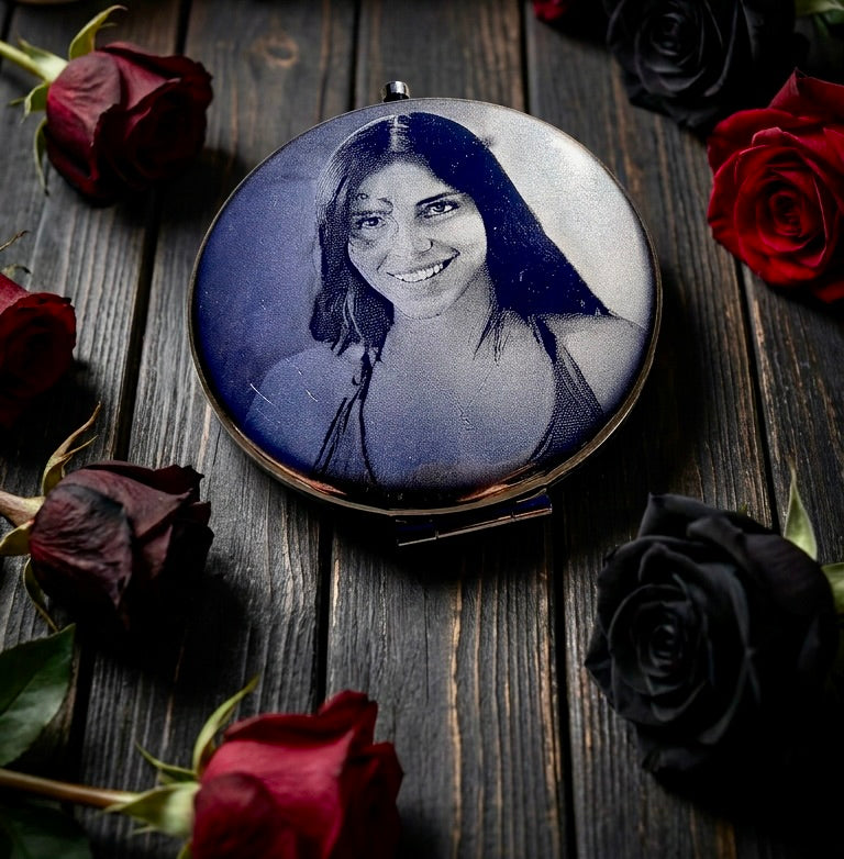 Compact Pocket Mirror - Obsession Nikki Dual Sided Metal Engraved
