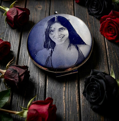 Compact Pocket Mirror - Obsession Nikki Dual Sided Metal Engraved