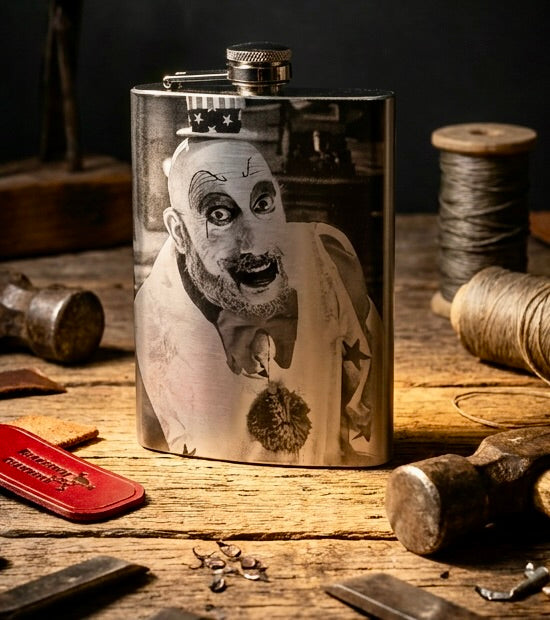 Flask - Captain Spaulding Stainless Steel Engraved Metal House of 1000 Corpses