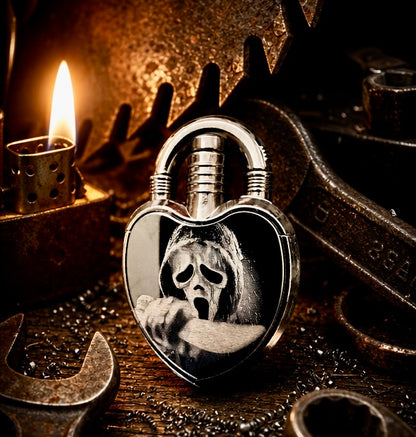 Lighter - Ghostface Heart-Shaped Lighter Engraved Butane Scream