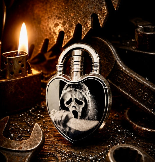 Lighter - Ghostface Heart-Shaped Lighter Engraved Butane Scream