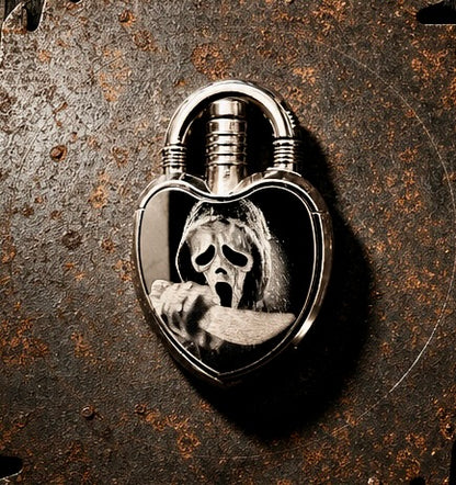 Lighter - Ghostface Heart-Shaped Lighter Engraved Butane Scream