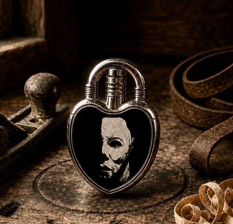 Lighter - Michael Myers Heart-Shaped Lighter Engraved Butane Halloween