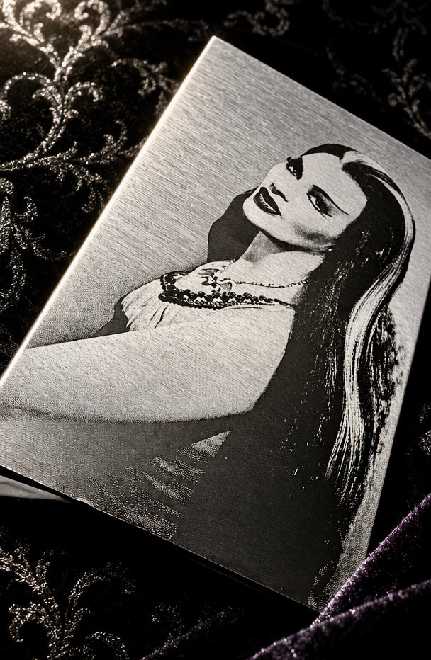 Wallet - Lily Munster Engraved Metal Card Wallet Dual Sided
