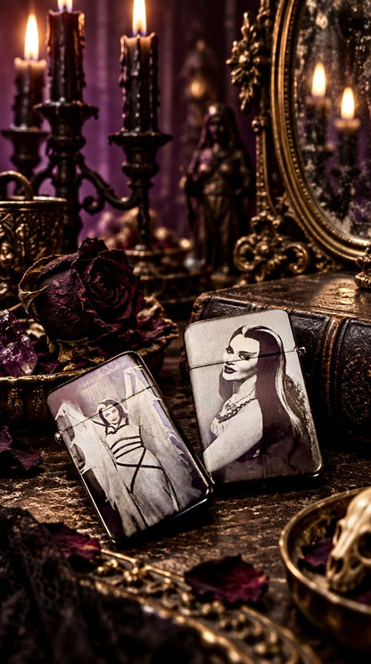 Lighter - Lily Munster Engraved Butane Refillable Adjustable