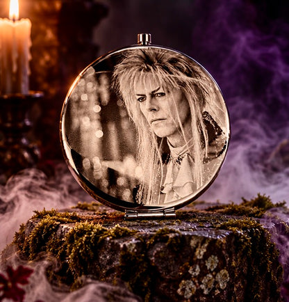 Compact Pocket Mirror - Labyrinth David Bowie Dual Sided Engraved Steel