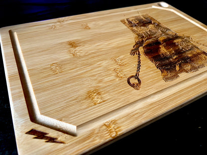 Cutting Charcuterie Board - Frankenstein in Chains Bamboo engraved on Bamboo