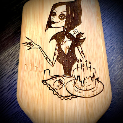 Hairbrush  - Other Mother Engraved on Bamboo Handle Coraline