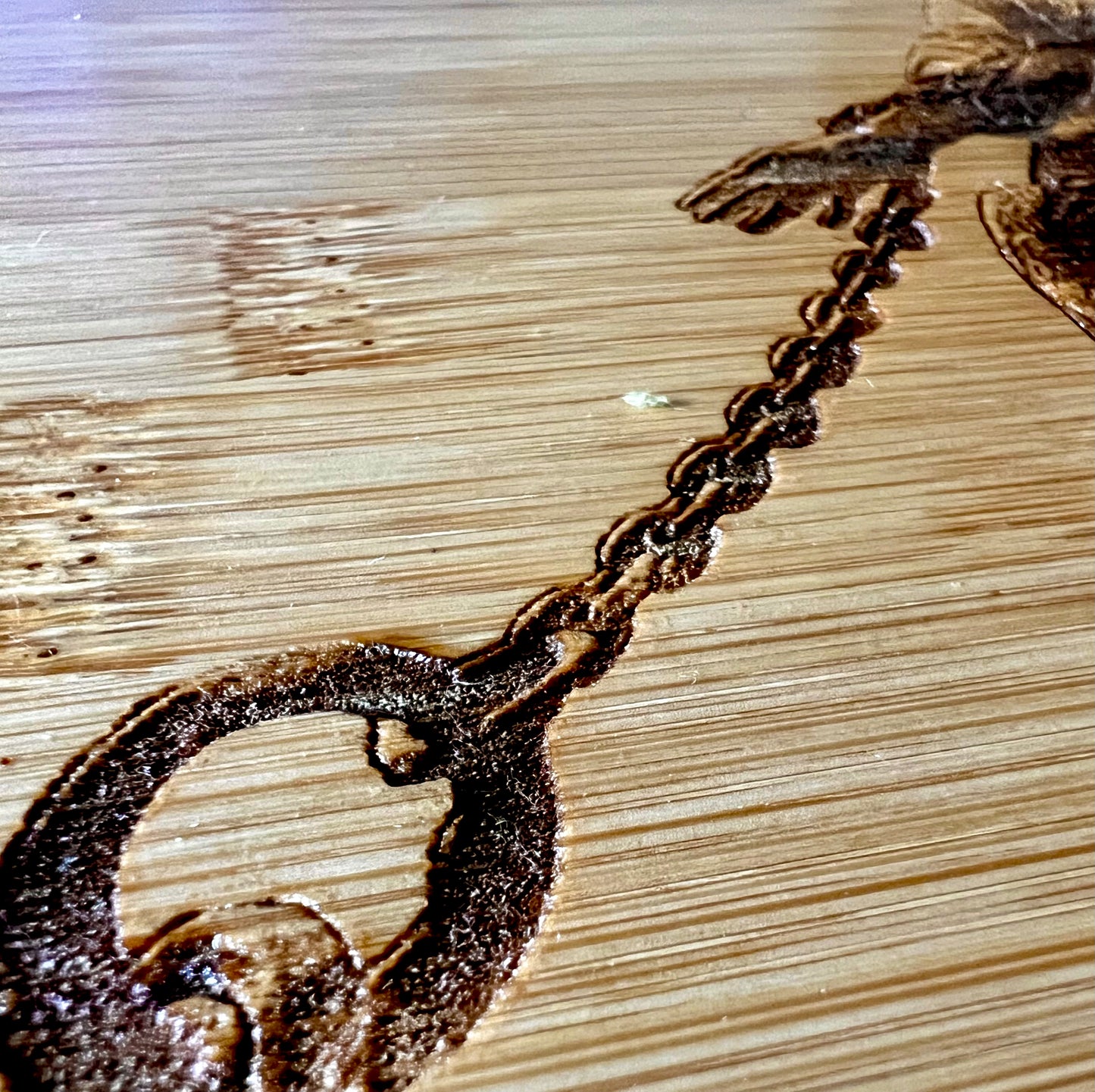 Cutting Charcuterie Board - Frankenstein in Chains Bamboo engraved on Bamboo