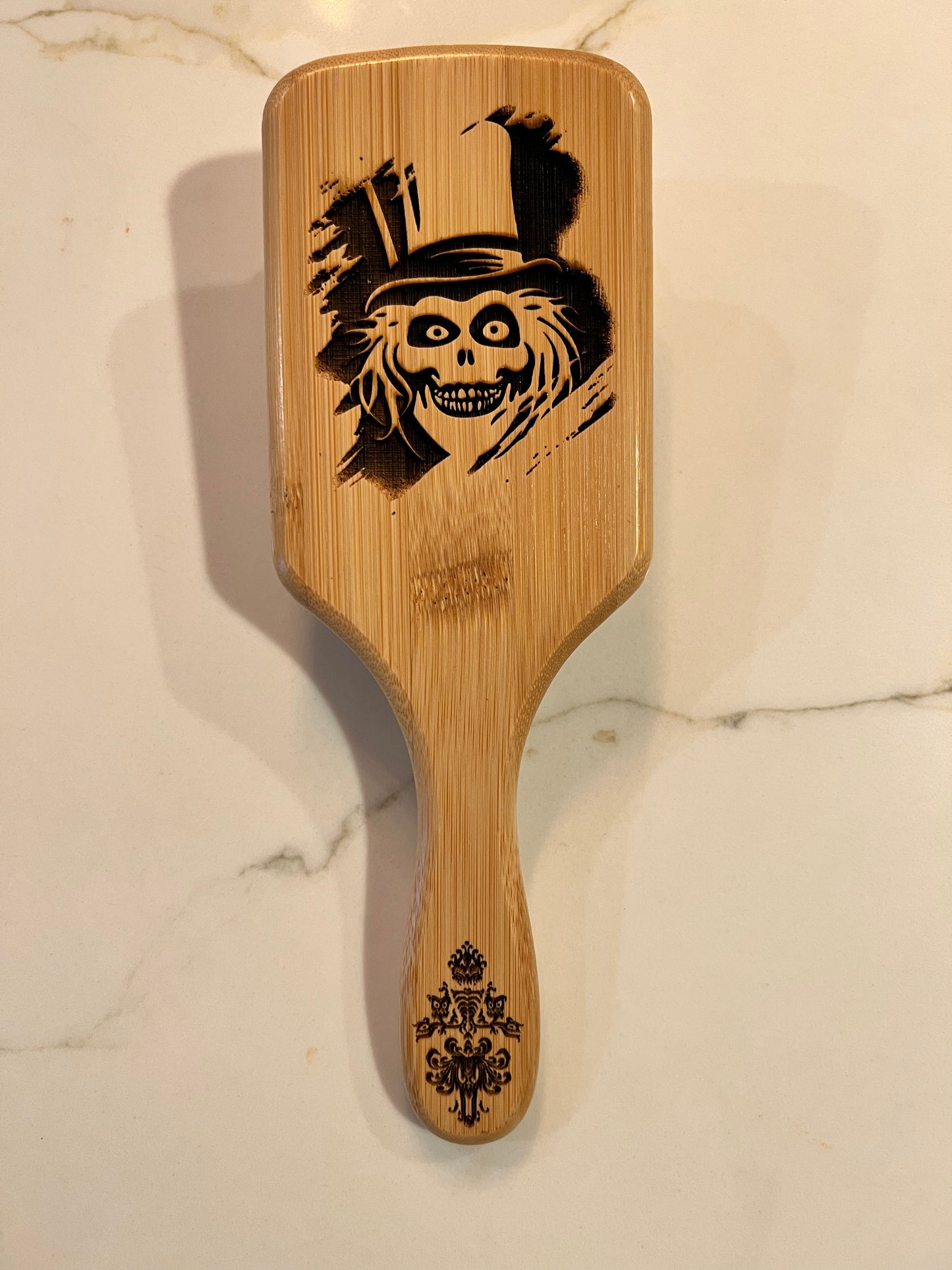 Hairbrush - Hatbox Ghost Engraved on Bamboo