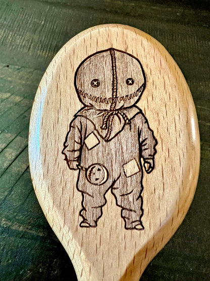 Travel Size Hairbrush - Sam from Trick ‘R Treat engraved on bamboo with boar bristles