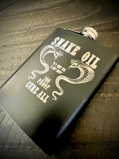 Flask - Snake Oil Stainless Steel 8oz (includes funnel)