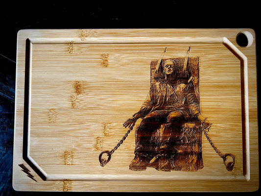 Cutting Charcuterie Board - Frankenstein in Chains Bamboo engraved on Bamboo