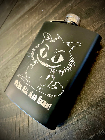 Flask - Cheshire Cat Stainless Steel 8oz (includes funnel)