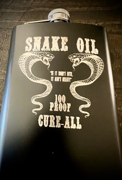 Flask - Snake Oil Stainless Steel 8oz (includes funnel)